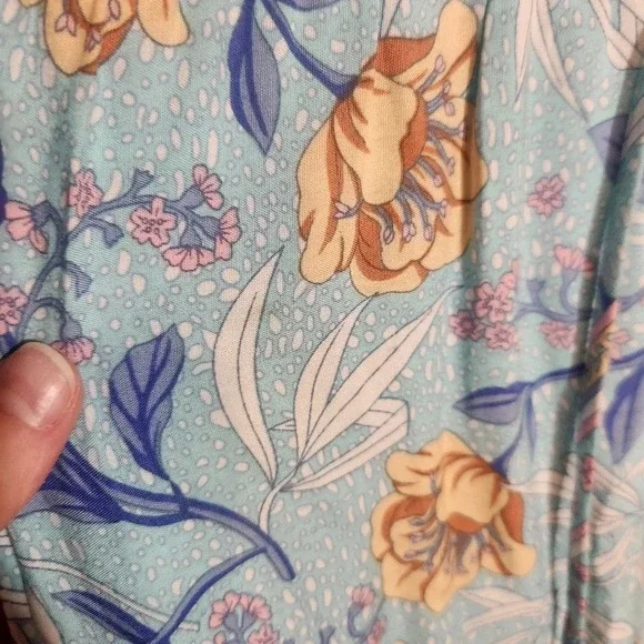 Umgee Dolman Sleeve Bohemian Floral Boho Tassels Dress Festival Large - Picture 8 of 9